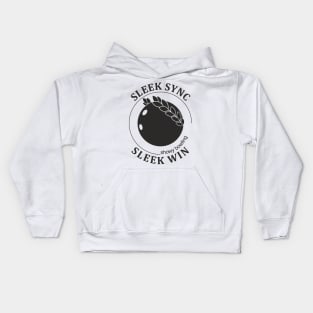 Showy Bowling. Sleek Win (black print) Kids Hoodie